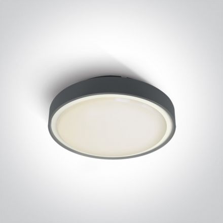 Στρογγυλή Πλαφονιέρα LED 1xE27 100-240V ABS/PC Ανθρακί IP65