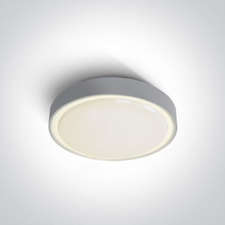 Στρογγυλή Πλαφονιέρα LED 1xE27 100-240V ABS/PC Γκρι IP65