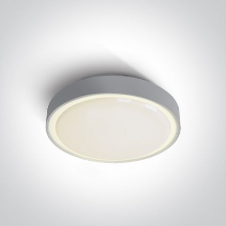 Στρογγυλή Πλαφονιέρα LED 2xE27 100-240V ABS/PC Γκρι IP65