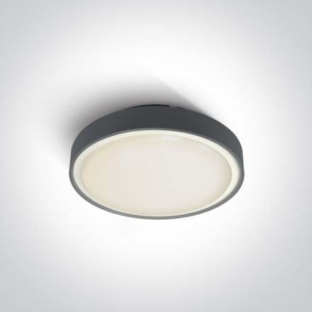 Στρογγυλή Πλαφονιέρα LED SMD 16W 3000Κ 230V ABS/PC Ανθρακί IP65