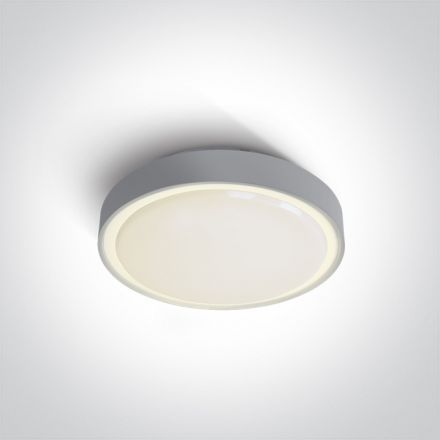 Στρογγυλή Πλαφονιέρα LED SMD 16W 3000Κ 230V ABS/PC Γκρι IP65