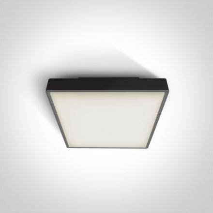 Τετράγωνη Πλαφονιέρα LED 1xE27 100-240V ABS/PC Μαύρο IP65