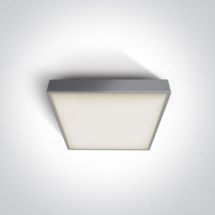Τετράγωνη Πλαφονιέρα LED 1xE27 100-240V ABS/PC Γκρι IP65