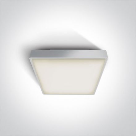 Τετράγωνη Πλαφονιέρα LED 1xE27 100-240V ABS/PC Λευκό IP65