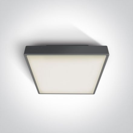 Τετράγωνη Πλαφονιέρα LED 2xE27 100-240V ABS/PC Ανθρακί IP65