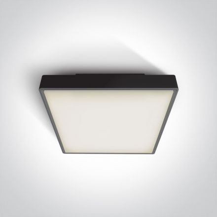 Τετράγωνη Πλαφονιέρα LED 2xE27 100-240V ABS/PC Μαύρο IP65