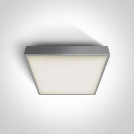 Τετράγωνη Πλαφονιέρα LED 2xE27 100-240V ABS/PC Γκρι IP65