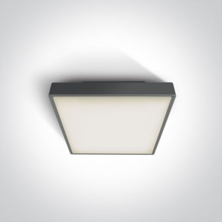 Πλαφονιέρα LED SMD 16W 3000Κ 230V ABS/PC Ανθρακί IP65