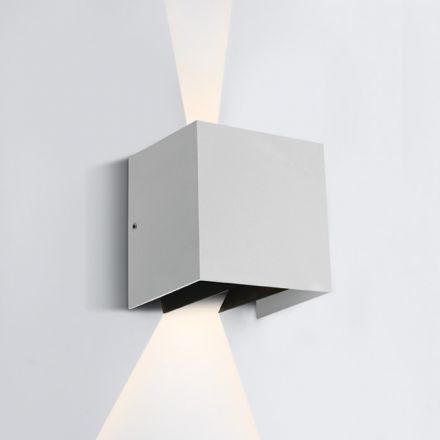 One Light Επίτοιχη Απλίκα Up-Down LED 2x3W 3000K Ρυθμιζόμενη Δέσμη Die Cast IP54 Λευκό