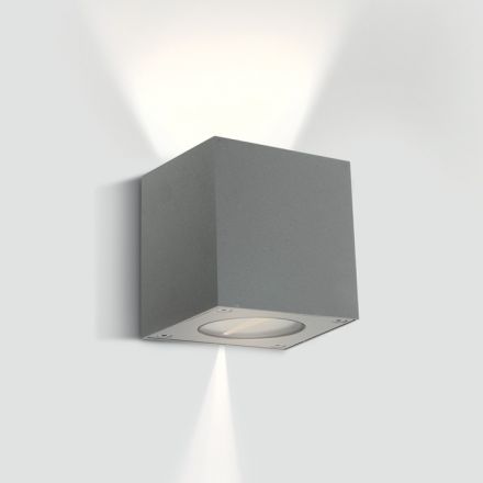 One Light Επίτοιχη Απλίκα Up-Down LED 2x3W 3000K Ρυθμιζόμενη Δέσμη Die Cast IP54 Γκρι 100-240V