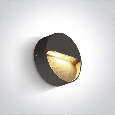 Επίτοιχη Απλίκα LED 3W 3000Κ Die Cast IP54 100-240V Ανθρακί Dark Light