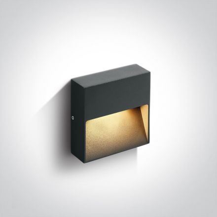 Επίτοιχη Απλίκα LED 4W 3000Κ Die Cast IP54 100-240V Ανθρακί Dark Light