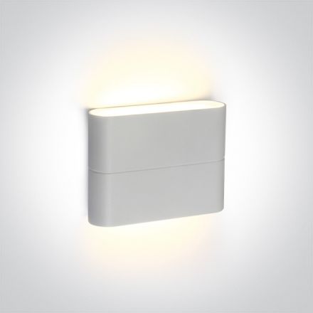 One Light Επίτοιχη Απλίκα Up-Down LED 2x3W 3000K Die Cast IP54 Λευκό