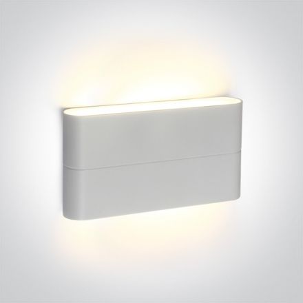 One Light Επίτοιχη Απλίκα Up-Down LED 2x6W 3000K Die Cast IP54 Λευκό