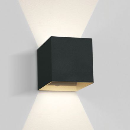 Επίτοιχη Απλίκα Up-Down COB LED 2x3W 3000K Die Cast IP54 Μαύρο Dark Light 67398C