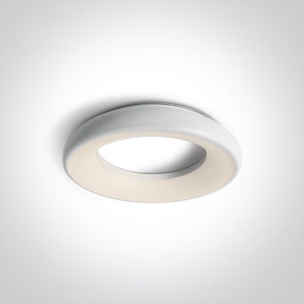 One Light Στρογγυλή Πλαφονιέρα LED 25W 3000Κ 100-240V Αλουμίνιο/PC Λευκό