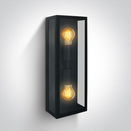 Απλίκα LED 2xE27 Ανοξείδωτο Ατσάλι 201 Μαύρο IP43 100-240V 67406