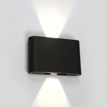 One Light Επίτοιχη Απλίκα Up-Down LED 2x6W 3000K Ρυθμιζόμενη Δέσμη Die Cast IP54 Ανθρακί