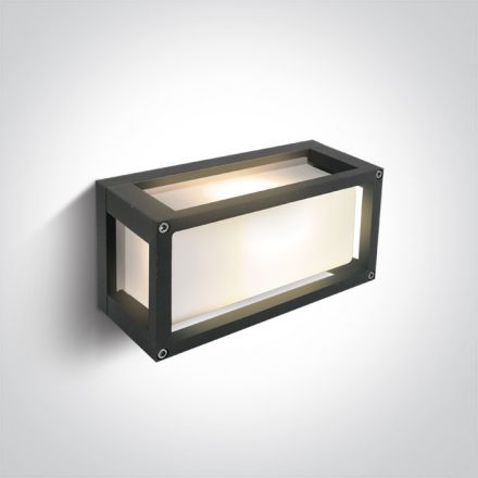 Επίτοιχη Απλίκα LED E27 Die Cast/Γυαλί IP54 100-240V Ανθρακί