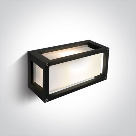 Επίτοιχη Απλίκα LED E27 Die Cast/Γυαλί IP54 100-240V Μαύρο