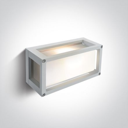 Επίτοιχη Απλίκα LED E27 Die Cast/Γυαλί IP54 100-240V Λευκό