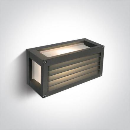 Επίτοιχη Απλίκα LED E27 Die Cast/Γυαλί IP54 100-240V Ανθρακί 67420A