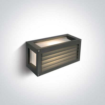 Επίτοιχη Απλίκα LED 7W 3000Κ Die Cast/Frosted Glass IP54 230V Ανθρακί