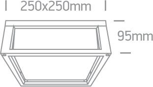 One Light Φωτιστικό Οροφής LED 2xE27 Die Cast/Γυαλί IP54 100-240V Ανθρακί