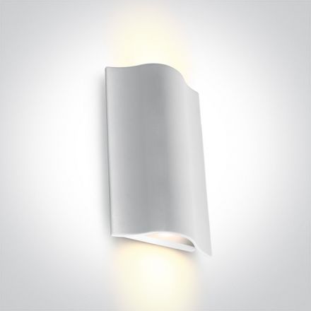 One Light Επίτοιχη Απλίκα COB LED 2x6W 3000K Die Cast IP54 Λευκό 230V