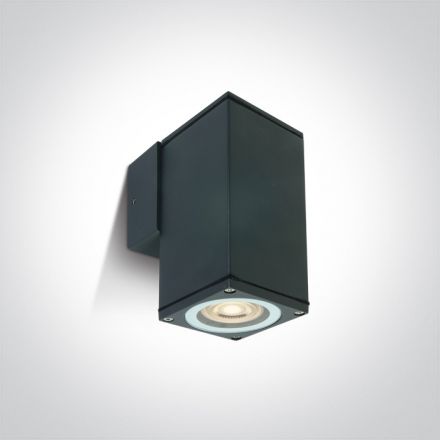 One Light Επίτοιχη Απλίκα LED GU10 MR16 Cube Die Cast IP54 100-240V Ανθρακί 67426B