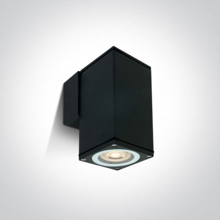 One Light Επίτοιχη Απλίκα LED GU10 MR16 Cube Die Cast IP54 100-240V Μαύρο 67426B