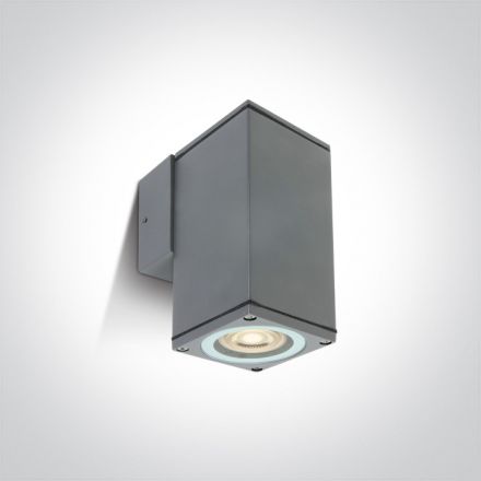One Light Επίτοιχη Απλίκα LED GU10 MR16 Cube Die Cast IP54 100-240V Γκρι 67426B