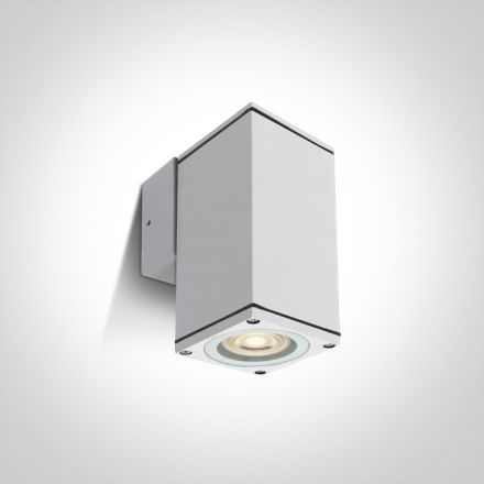 One Light Επίτοιχη Απλίκα LED GU10 MR16 Cube Die Cast IP54 100-240V Λευκό 67426B