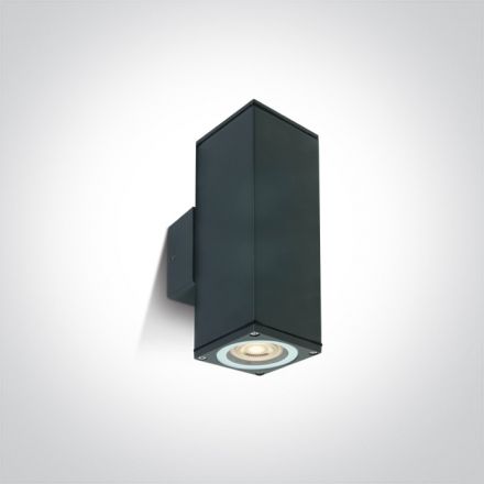Επίτοιχη Απλίκα LED 2xGU10 MR16 Cube Die Cast IP54 100-240V Ανθρακί 67426C