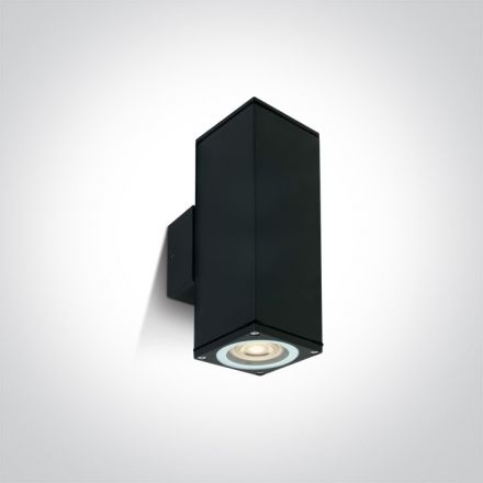 Επίτοιχη Απλίκα LED 2xGU10 MR16 Cube Die Cast IP54 100-240V Μαύρο 67426C