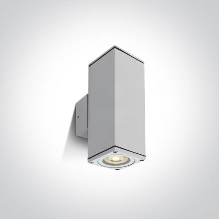One Light Επίτοιχη Απλίκα LED 2xGU10 MR16 Cube Die Cast IP54 100-240V Λευκό 67426C
