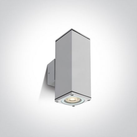 Επίτοιχη Απλίκα LED 2xGU10 MR16 Cube Die Cast IP54 100-240V Λευκό 67426C