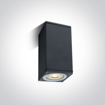 One Light Spot Οροφής LED GU10 MR16 Cube Die Cast IP54 100-240V Ανθρακί