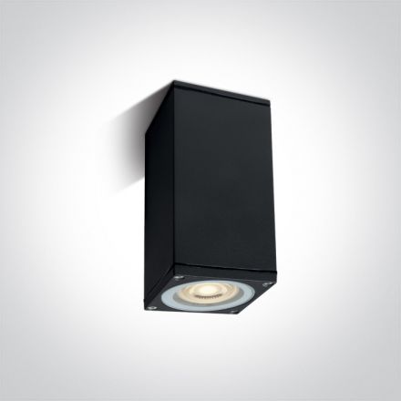 One Light Spot Οροφής LED GU10 MR16 Cube Die Cast IP54 100-240V Μαύρο