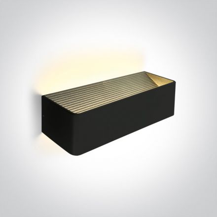 One Light Επίτοιχη Απλίκα LED 12W 3000K Αλουμίνιο 230V Μαύρο
