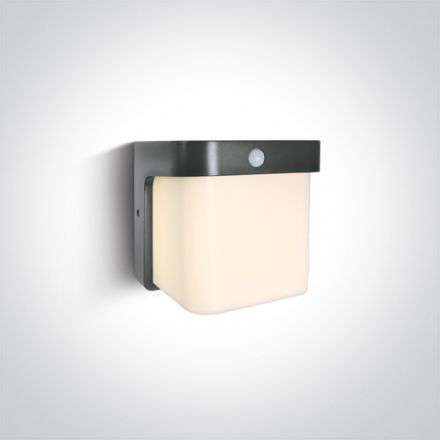 Επίτοιχη Απλίκα LED 12W 3000K Με Αισθητήρα Κίνησης Πλαστικό IP54 Ανθρακί