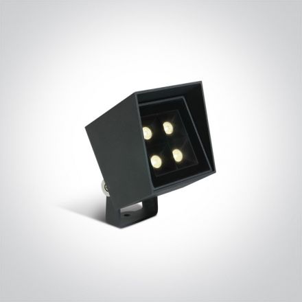 Τετράγωνο Σποτ Κήπου COB LED 6W Die Cast Ανθρακί IP65 230V