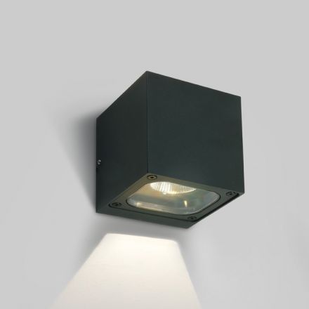 One Light Επίτοιχη Απλίκα Cube COB LED 6W 3000K Die Cast IP65 Ανθρακί