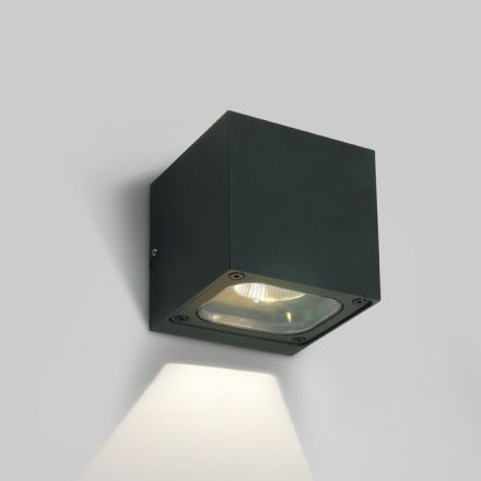 Επίτοιχη Απλίκα Cube COB LED 6W 3000K Die Cast IP65 Ανθρακί