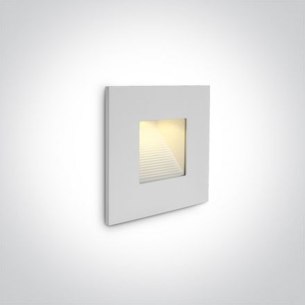One Light Χωνευτή Απλίκα LED 1W 3000K Die Cast Λευκό Χωρίς Κάλυμμα Dark Light IP44