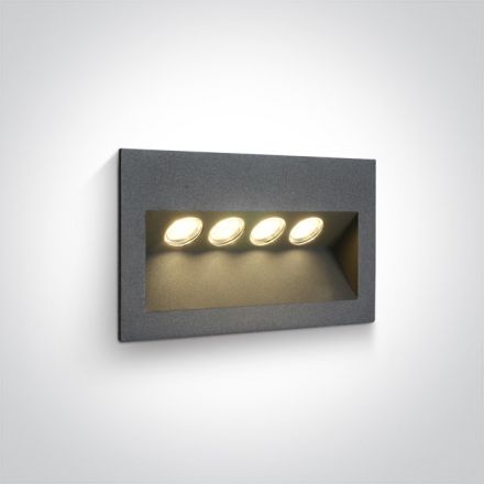Χωνευτό Φωτιστικό SMD LED 4x1W 3000K Ανθρακί Die Cast IP65