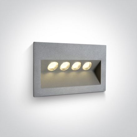 Χωνευτό Φωτιστικό SMD LED 4x1W 3000K Γκρι Die Cast IP65