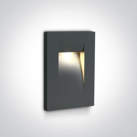 Χωνευτό Φωτιστικό LED 3.6W 3000K 53° Ανθρακί Die Cast IP65 Dark Light