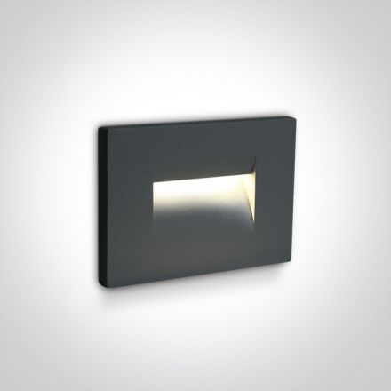 One Light Χωνευτό Φωτιστικό LED 3.6W 3000K 44° Ανθρακί Die Cast IP65 Dark Light