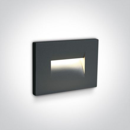 Χωνευτό Φωτιστικό LED 3.6W 3000K 44° Ανθρακί Die Cast IP65 Dark Light